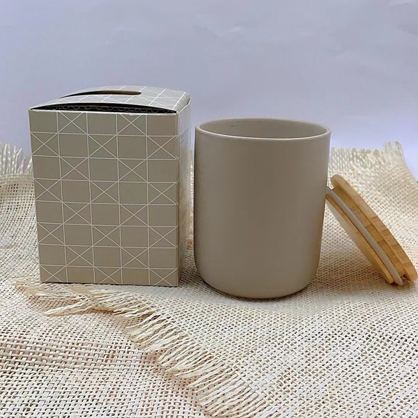 Wholesale Ceramic Jar Luxury Private Label Holiday Scented Candle with Lid