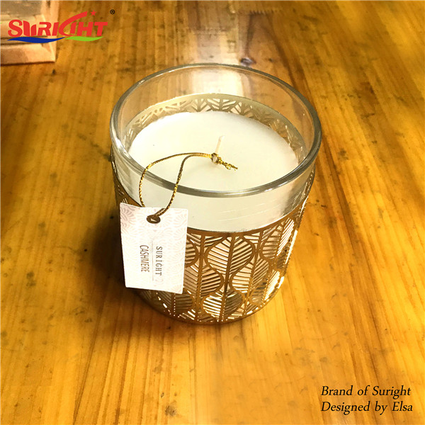 Luxury Metal Framed Glass With Soy Candle