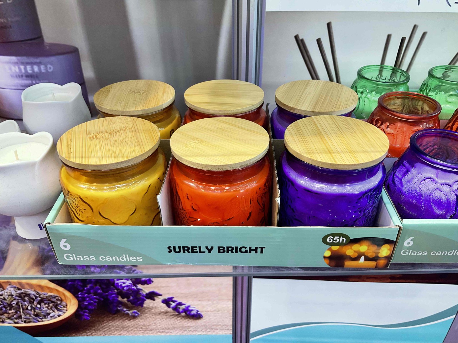 Outdoor Citronella Colored Glass Jar Candle Set With Wood Lid